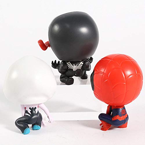 zdfgv 3 unids/Set Spiderman Spider Gwen Stacy Venom PVC Figuras de acción Juguetes 7.5cm