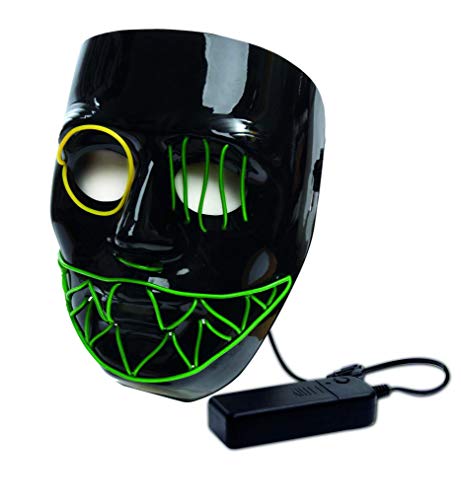 Zoelibat 97408341-069 - Máscara LED para Halloween, Color Negro y Verde