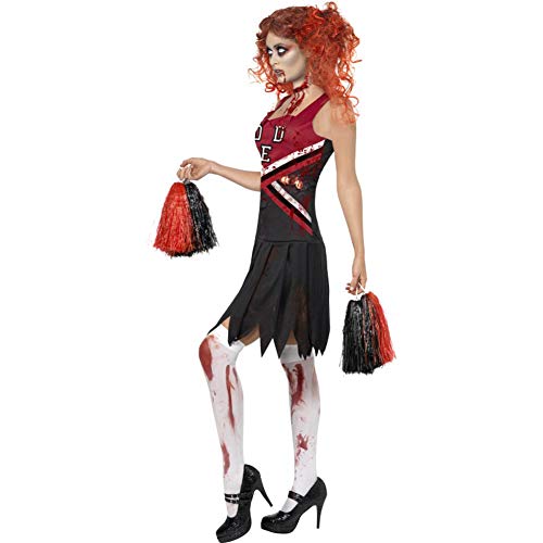 Zombie Cheerleader Ladies Halloween Fancy Dress Costume Horror Outfit Sizes 8/18 (Women: 12-14) (disfraz)