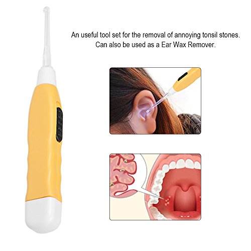 zroven LED Light Earpick Tonsil Stone Remover Tool Earwax Remover con 3 consejos Irrigator Syringe Oral Care Tool Color aleatorio