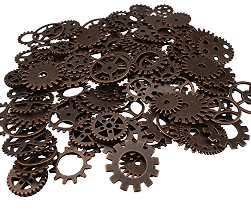200 gramos surtidos de metal de bronce steampunk fabricación de joyas encantos Cog reloj rueda (200Gram, cobre)