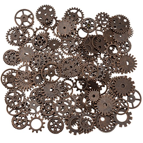200 gramos surtidos de metal de bronce steampunk fabricación de joyas encantos Cog reloj rueda (200Gram, cobre)