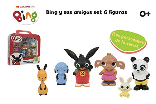 Bing - Pack de 6 figuritas, de los Personajes Principales de la Serie, Recomendado para niños de 1 año (Famosa BNG07001)