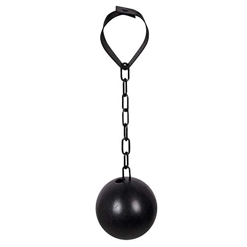 Boland-BOL00621 Bola al pie con cadena de plástico, color negro, 30 cm (Ciao Srl BOL00621)