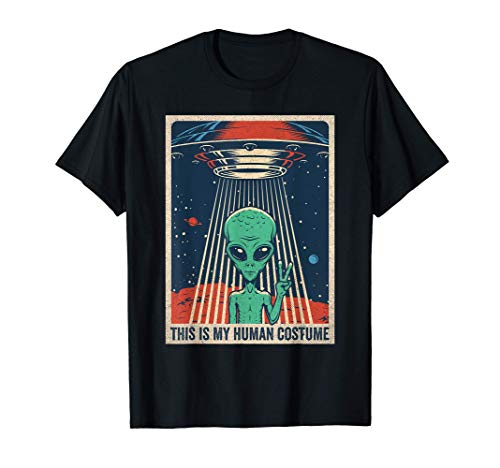 Divertido disfraz de alienígena de Halloween OVNI Alienígena Camiseta