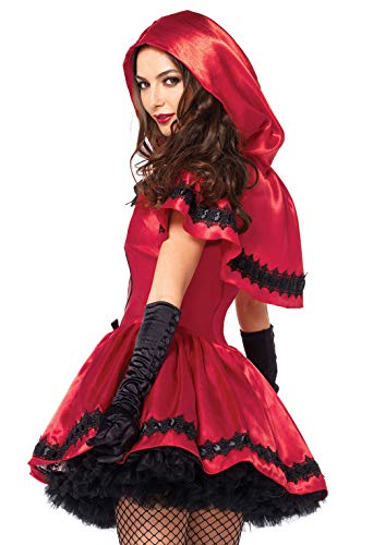 Leg Avenue Disfraz de Caperucita Roja Gótica (M, Rojo/ Blanco)