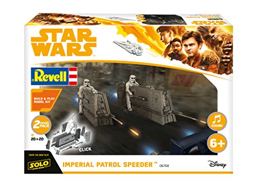 Revell Star Wars Solo Build & Play, 2 Imperial Patrol Speeder, con Sonidos, Escala 1:28 (6768)(06768), Multicolor, 18,6 cm de Largo