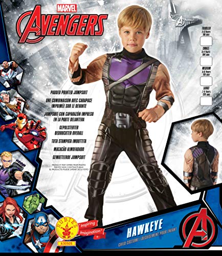 Rubies 3630505l Hawkeye Avengers Assemble Deluxe, disfraz, niño Joven, Negro (Original)