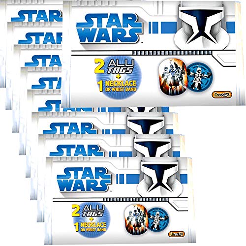 TE-Trend 9 Piezas Piñata Star Wars Clone Wars Collar Pulsera Aluminio Tag Placas Regalo