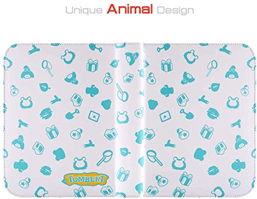 Álbum de Cartas Coleccionables, Álbum Colección Tarjetas de Amiibo Animal Crossing, Album de Cartas compatible con YuGiOh/ACNH/Pokémon/GX EX/Magic MTG/Ninjago Carte (Blanco, 4-Bolsillos)