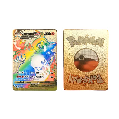Carta Pokémon Dorada VMax, GX Extraoficiales. Carta Dorada Coleccionable. Tarjeta Especial Enchapada en Oro. Metal Golden Card