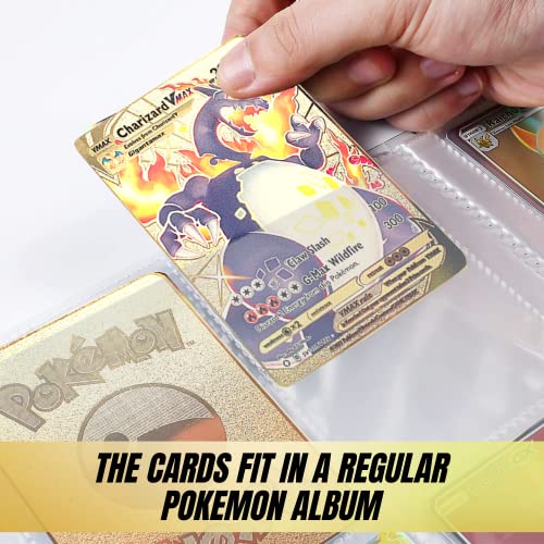 Carta Pokémon Dorada VMax, GX Extraoficiales. Carta Dorada Coleccionable. Tarjeta Especial Enchapada en Oro. Metal Golden Card