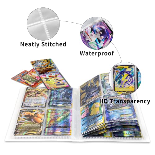 Egmelos Álbum de Cartas Coleccionables, Tarjetero es apto para Pokémon, 30 Páginas de Albunes Pokemon, con Capacidad para 240 Tarjetas (A1 Pikachu negro）