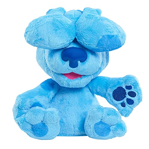 Famosa – Las Pistas de Blue y Tú, Peek-A-Boo Plush Blue, peluche de 25 cm interactivo del perro protagonista de la serie, juego del cucú tras, mueve las orejas, tiene sonido y ladra (BLU02100)