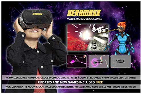 Gafas VR + Juegos. Aprender Matematicas niños [sumar y restar calculo mental...] Gafas 3D realidad virtual [Regalo Original] Juguetes Comunion - Navidad. Regalos para niños y niñas 5 6 7...12 años.