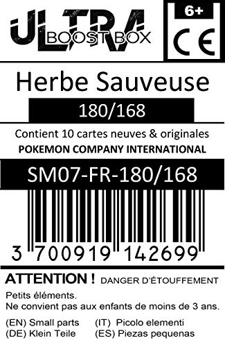 Herbe Sauveuse 180/168 Dresseur Secrète - #myboost X Soleil & Lune 7 Tempête Céleste - Coffret de 10 Cartes Pokémon Françaises