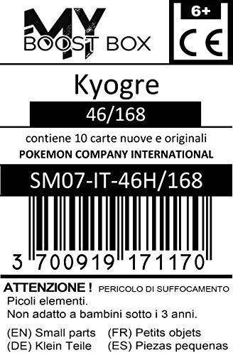 Kyogre 46/168 Holo - #myboost X Sole E Luna 7 Tempesta Astrale - Coffret de 10 Cartes Pokémon Italiennes
