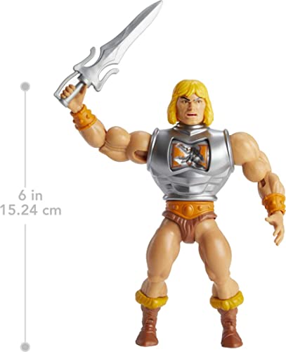 Masters of the Universe (Masters del Universo Orígenes) Figura He-Man deluxe, muñeco articulado de juguete, modelo surtido (Mattel GVL76)