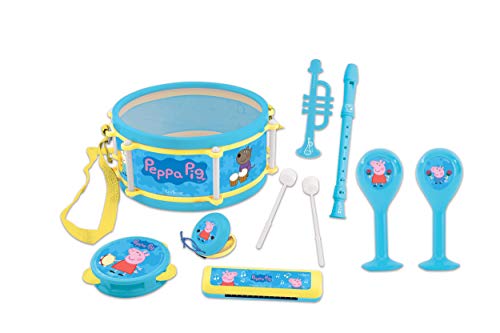 Peppa Pig Lexibook Set de Música, 7 Instrumentos en 1, Azul/Amarillo, Color K360DC