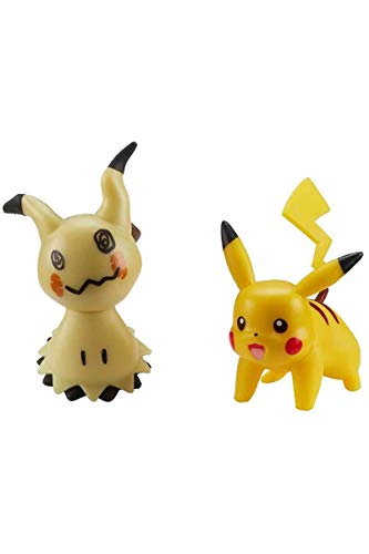 Pokemon Battle Figures 2-Pack, Pikachu & Mimikyu, Figuras de 5 cm, con Licencia Oficial
