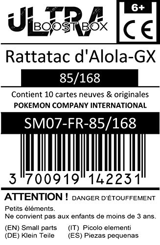 Rattatac d'Alola-GX 85/168 - #myboost X Soleil & Lune 7 Tempête Céleste - Coffret de 10 Cartes Pokémon Françaises