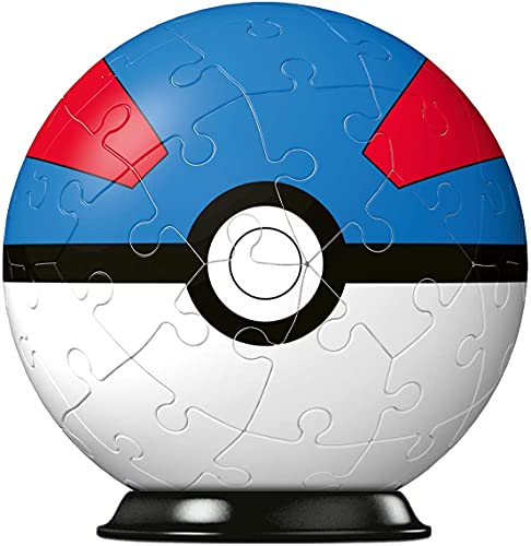 RAVENSBURGER PUZZLE Ravensburger 11265-Puzzle 3D Pokéballs (54 Piezas, para Fans de Pokémon a Partir de 6 años), Color Blanco (11265)