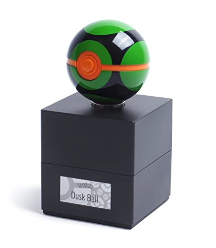 The Wand Company Dusk Ball - Réplica auténtica, electrónica, Hecha a presión con Bola y Vitrina con Licencia Oficial de Pokemon