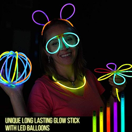 YIQI Palos Luminosos, Paquete de 100 Barras Luminosas de 8.0 in con Conectores para Pulseras, Bolas, Juguetes Luminosos para Suministros Luminosos para Fiestas (Colores Mezclados)