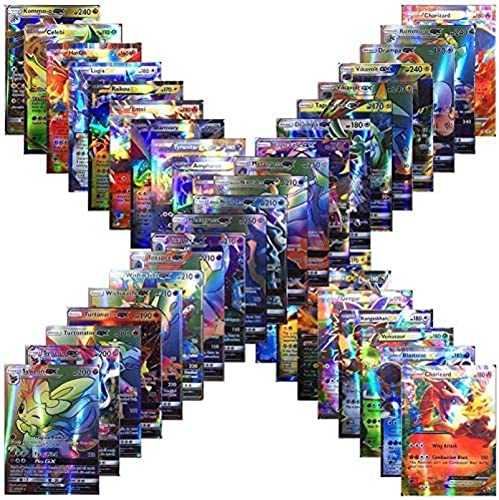 ZYXM 100 cartas – No Duplication Ultra Rare TCG Style Card Holo EX Full Art : 20 GX + 20 Mega + 59 EX Arts + 1 Energy (azul)