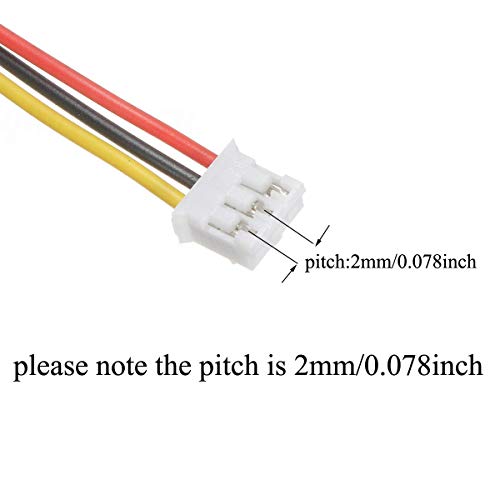 10 Juegos de Mini Micro Jst 2.0 pH 3 Patillas del Conector de Enchufe Macho con Cable de 150mm y Hembra