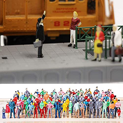 100 Piezas Figuras Mini Personas Pintadas Mano Figuras Personas Modelo Arquitectura Modelo Ferrocarril Personas Sentado Y Pie Para Escenas En Miniatura, Tren, Ferrocarril, Mesa Arena, Escala 1:75