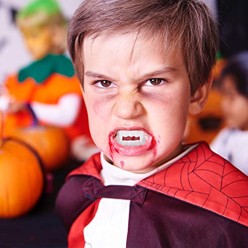 12 Piezas Dientes de Vampiro de Plástico Colmillos Blancos Miedo Monstruo de Halloween Hombre Lobo Colmillos de Zombis Fiesta de Halloween Disfraces Adolescentes Adultos