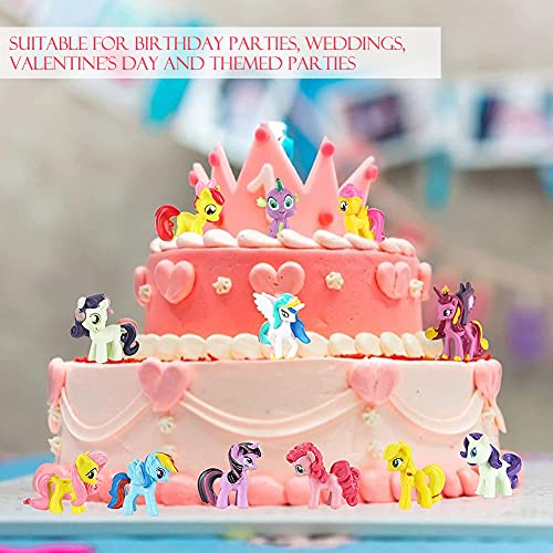 12Pcs Unicornio Decoración de Tartas,Juego de tarta mini muñecas unicornio,Unicornio Cake Topper Figuras Party Supplies Cake Decorations para Niños Niñas Regalo Decoraciones de Fiesta de Cumpleaños