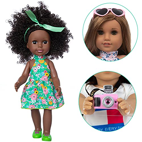 14 Pulgadas Muñeca Negra para Niñas Muñeca Afroamericana Muñecas de Silicona Realista Muñecas Africana Negro Renacido Muñecas del Bebé del Juguete con 2 Piezas de Vestido