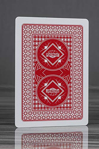 2 Barajas de Cartas de Póker Texas Holdem Profesionales 100% de Plástico de Poker Night Pro (1 x Rojo/1 x Azul) | 54 Unidades por Baraja, Incluyendo 2 Comodines | Índice Jumbo | Calidad Super Casino