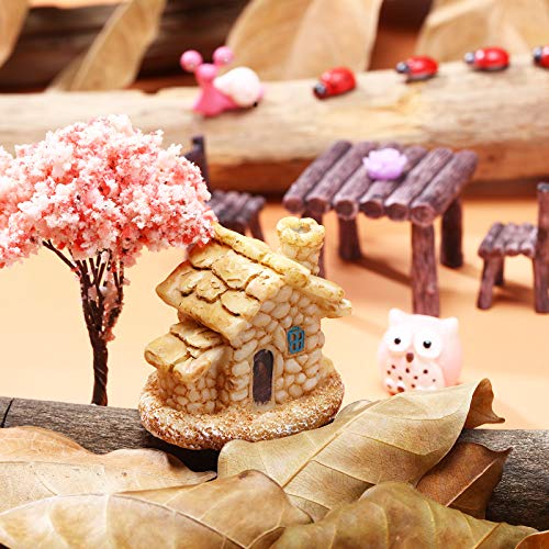 64 Accesorios de Jardín de Hadas en Miniatura Kit de Adorno en Miniatura de Mini Animales Figuras de Animales en Miniatura Accesorios de Micro Paisaje para Decoración de Casa de Muñecas