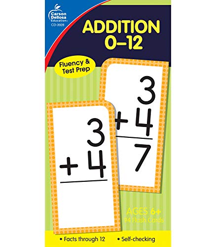 Addition 0-12 Flash Cards, Grades 1 - 3