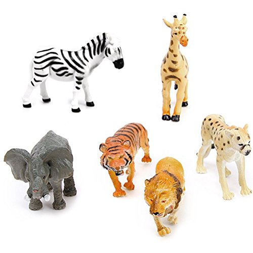 Afufu Juguetes Animales para Niños, 6 Conjunto de Mini Selva Figuras de Animales Plástico Juguetes Portátiles para el Baño, para Bolsas Fiesta, Premios para Niños Pequeños Chicos Chicas