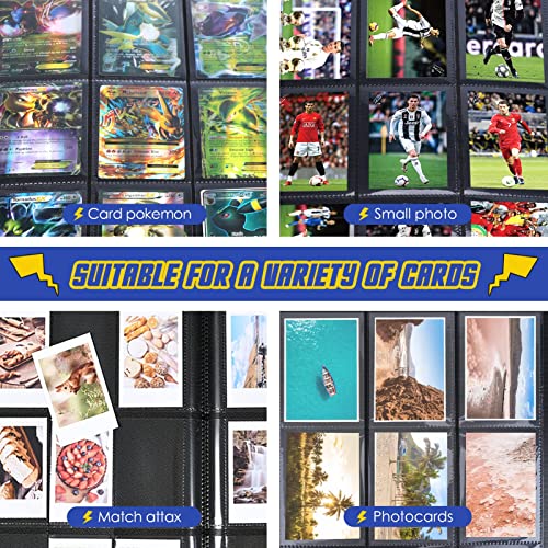 Álbum Grande para Cartas Coleccionables-360 Sobres para Pokémon Charizard GX VMAX TCG-Archivador Infantil para Cards Magic Star Wars Yu-Gi-Oh Fortnite Lego Fútbol-Binder Photocard Polaroid (Blanco)