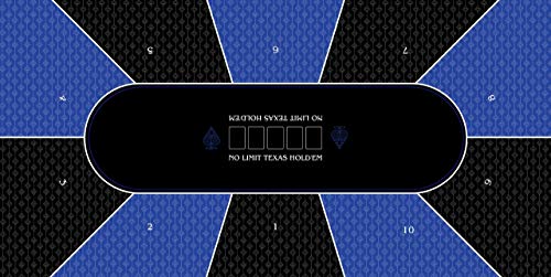 Alfombra Póker – Azul – Rectángulo – Texas Holdem – 180 x 90 cm – 10 plazas – Fabricación francesa