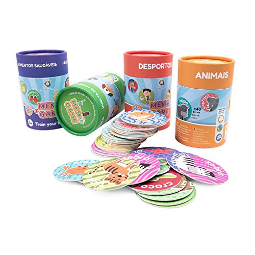 ambarscience- Memo Games Alimentos Saludables - Juego de Memoria Educativo para Buscar Las Parejas y Aprender Las Palabras en inglés,con 40 Piezas, para niños 3+. (Ambar Passion S.A. 6162800010020)