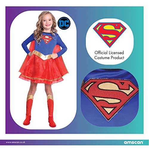 amscan 9906076 - Disfraz clásico de Warner Bros DC Comics Supergirl Edad: 8-10 años