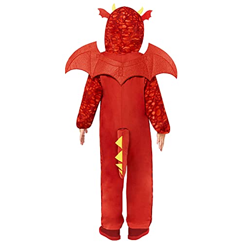 amscan 9912030 - Disfraz de dragón rojo para niños de 3 a 4 años