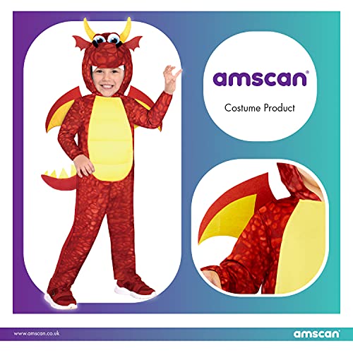 amscan 9912031 - Disfraz de dragón rojo para niños de 4 a 6 años