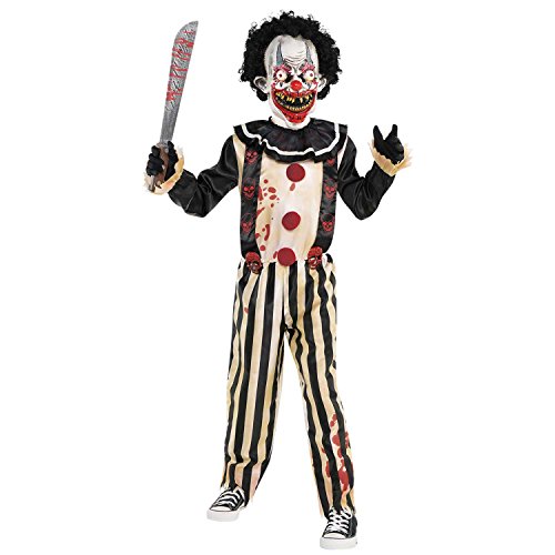 amscan Clown Costume Pc Scary Slasher-Disfraz de payaso para niños de 14 a 16 años (1 pieza), Large Age 14-16 Years (9902444)