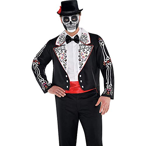 amscan- Día de los Muertos Halloween Disfraz de Cola, Color Negro, Size: 41-43 (843933)