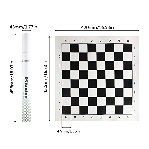 Andux Chess Game Tablero de ajedrez Enrollable XQQP-01 (Blanco y Negro,42x42cm)