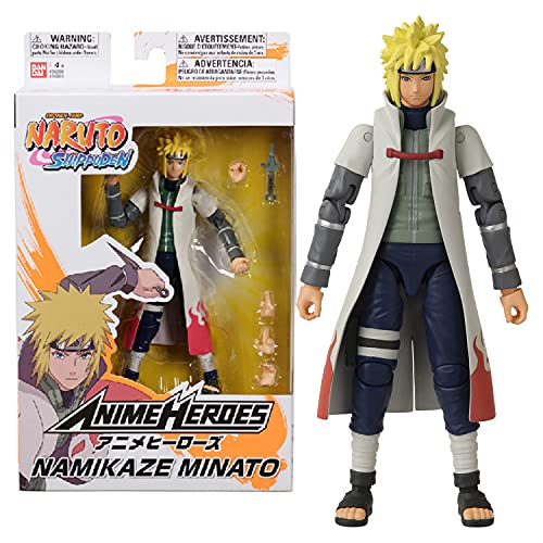 Anime Heroes Figura de acción Oficial de Naruto Shippuden – Namikaze Minato – Figura de acción Poseable con Manos y Accesorios Intercambiables 36905…