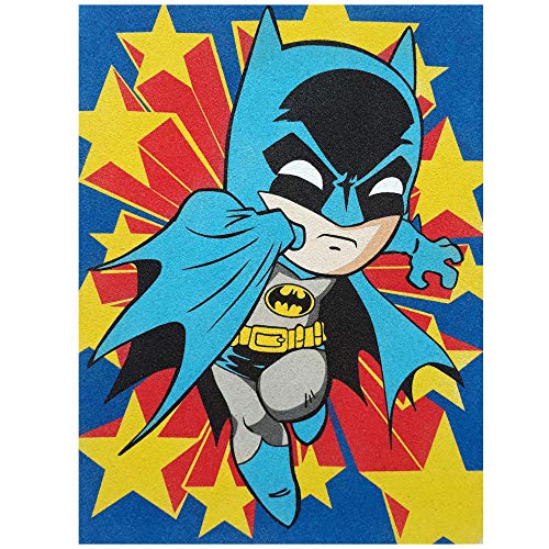 Arenart | Lámina Héroes BatM 30x40cm | para Pintar con Arenas de Colores | Manualidades para Niños | Dibujo Infantil | Pintar por números | +6 años
