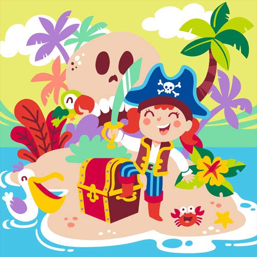 Arenart | Pack 2 Dibujos Piratas 30x30cm | para Pintar con Arenas de Colores | Manualidades para Niños | Dibujo Infantil | +6 años